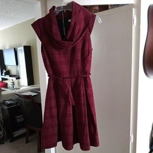 Go international red cowl neck dress